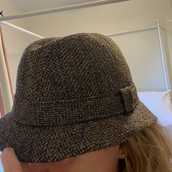 Pendleton Gray Tweed Hat wool vintage fedora bucket hat size medium - Picture 13 of 16